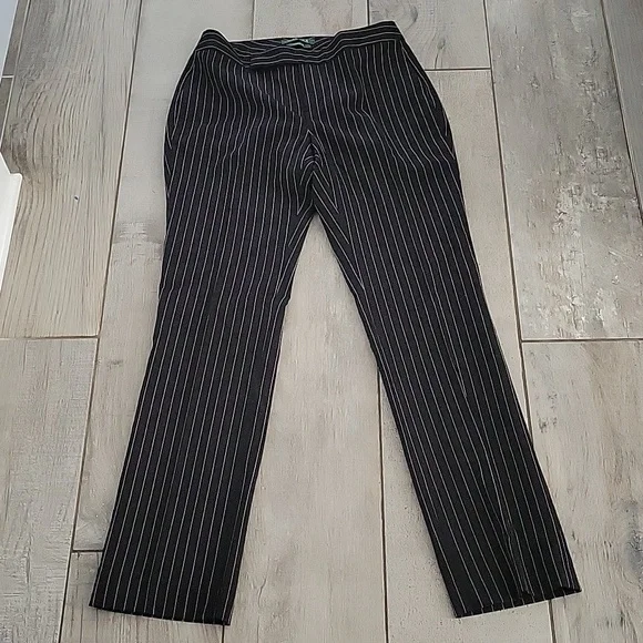 Lauren Ralph Lauren Cameron pin stripe suit in black panties 2 jacket size 4 - Picture 4 of 10